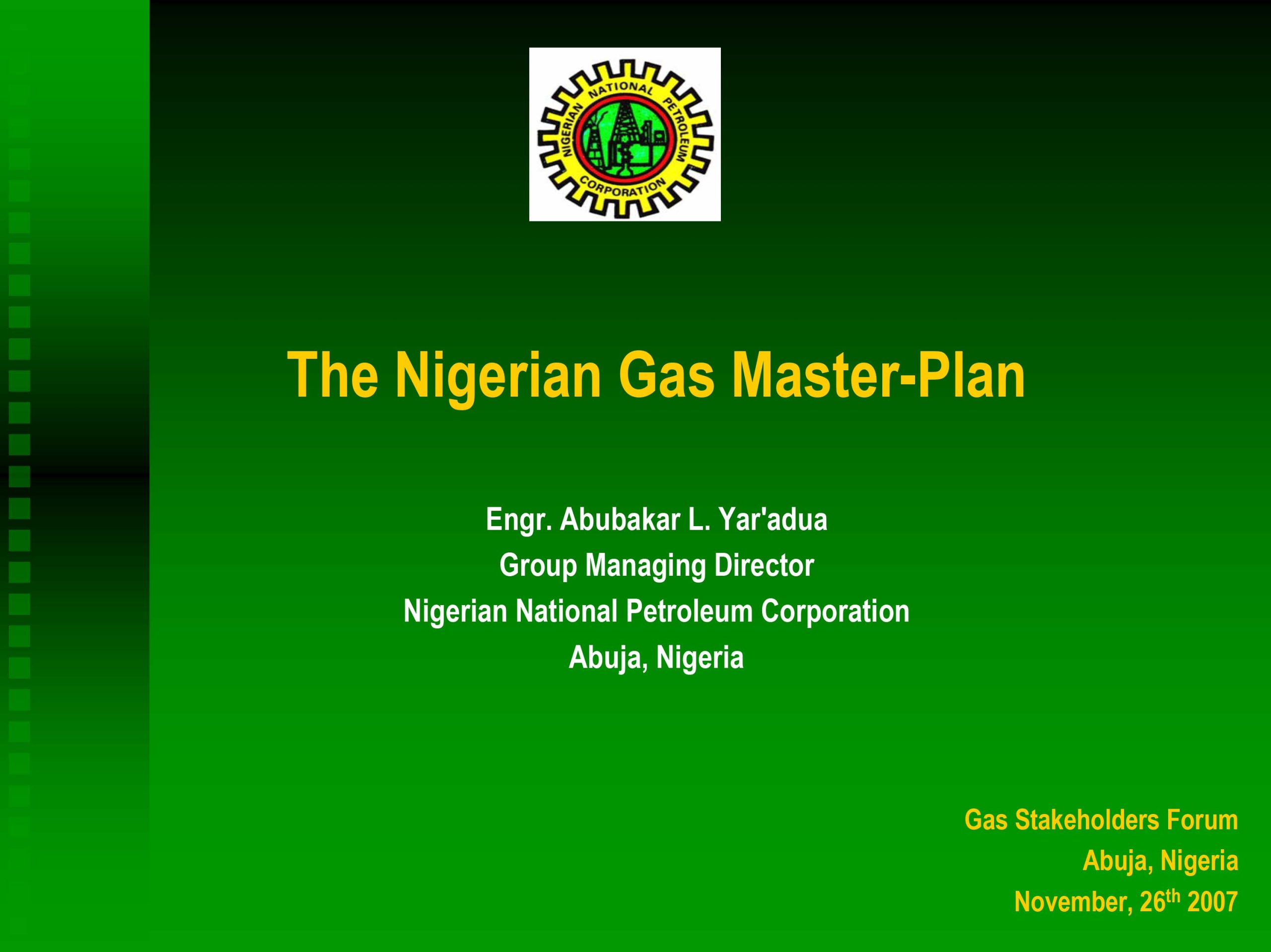 Nigerian Gas Master plan