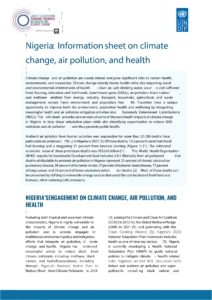 Nigeria: Information Sheet On Climate Change, Air Pollution, and Health